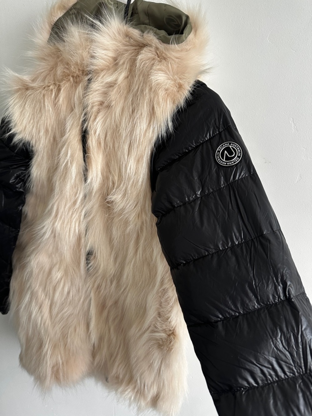 OZLANA Raccoon Fur Convertible Detachable Sleeve Vest Coat Jacket - Small - Picture 4 of 11